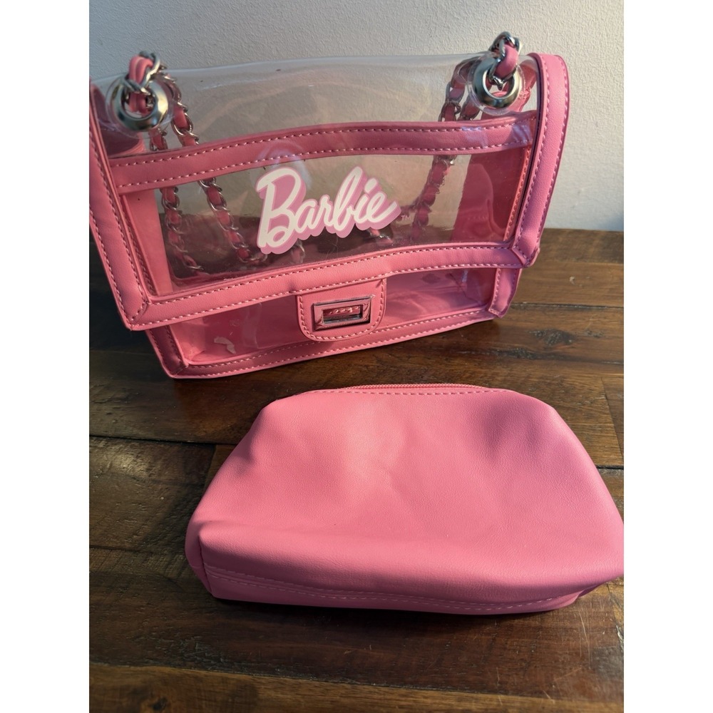 Barbie Clear Plastic Purse Bag Cross Body Shoulder Matching Makeup Bag  Viral - Picture 6 of 14